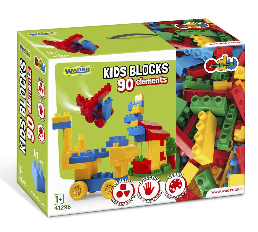 Пластиковий конструктор для малюків Wader Kids Blocks 90 ел. (41296)