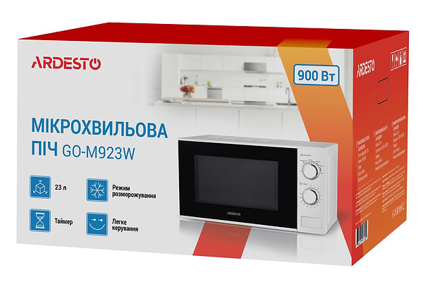 Фото - Мікрохвильова піч (НВЧ) Ardesto GO-M923W