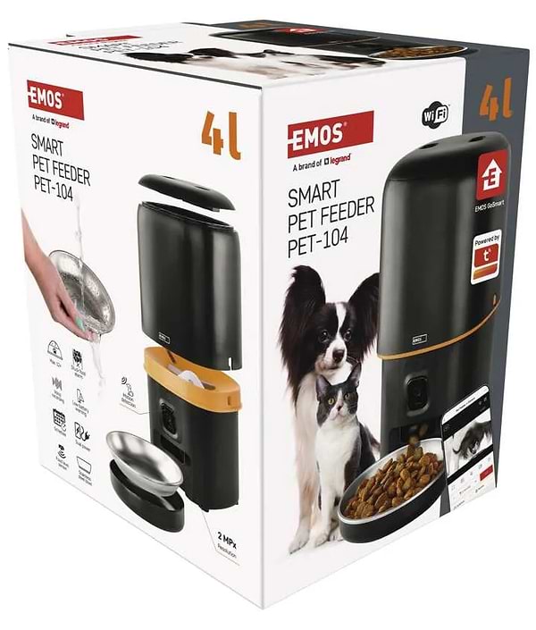 Фото - Смарт-кормушка для животных EMOS Автоматическая с камерой GO SMART H6004 4 литра WiFi