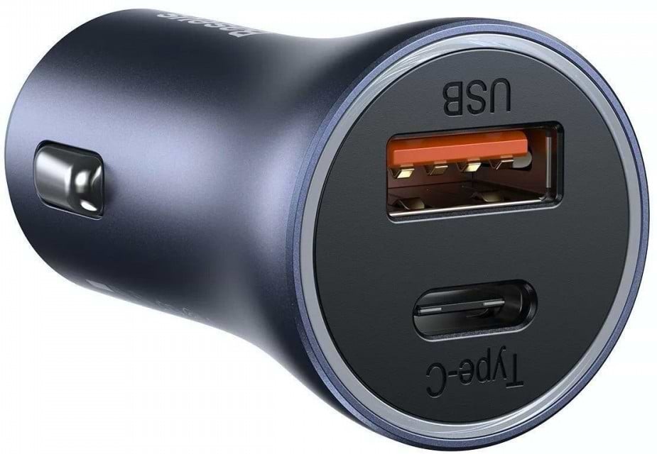 Автомобільний зарядний пристрій Baseus Golden Contactor Pro Dual Quick Charger Car Charger U+C 40W Dark Gray (CCJD-0G)