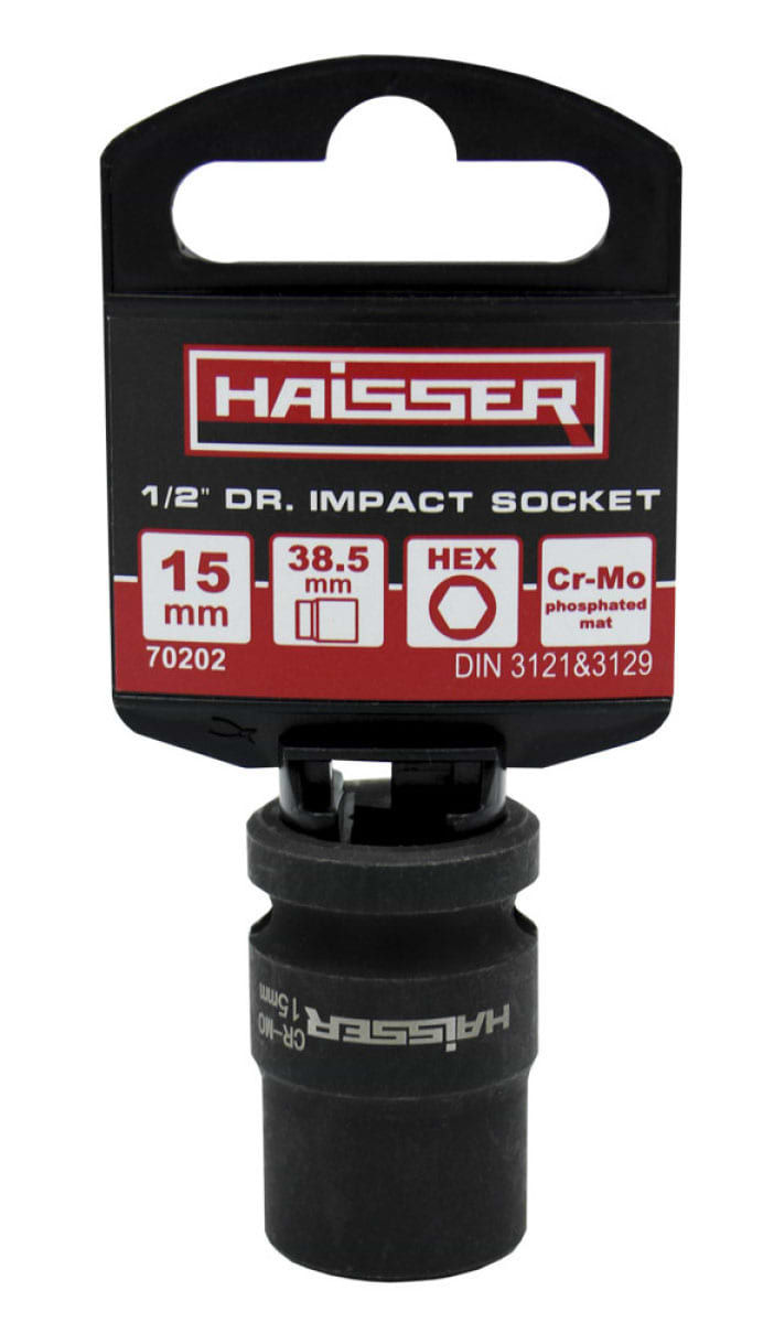 Торцевая головка Haisser ударная шестигранная 1/2" 15ммx38.5мм (70202)