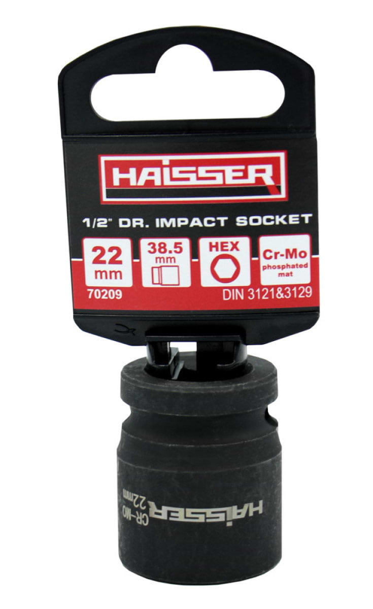 Торцевая головка Haisser ударная шестигранная 1/2" 22ммx38.5мм (70209)
