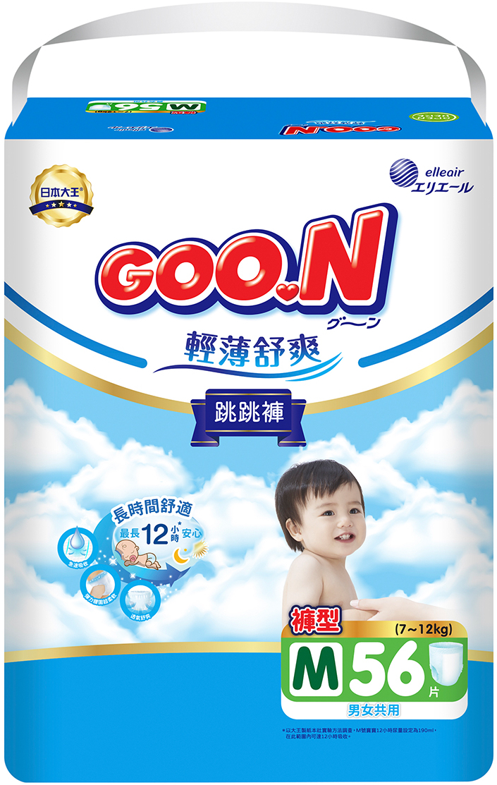 Одноразовые подгузники-трусики Goo.N Slim & Comfortable 7-12 кг размер 3 (M), унисекс, 56 шт. (21001091)