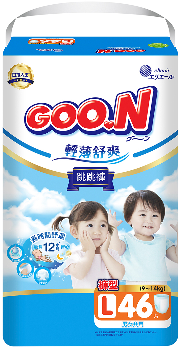 Одноразовые подгузники-трусики Goo.N Slim & Comfortable 9-14 кг размер 4 (L), унисекс, 46 шт. (21001092)
