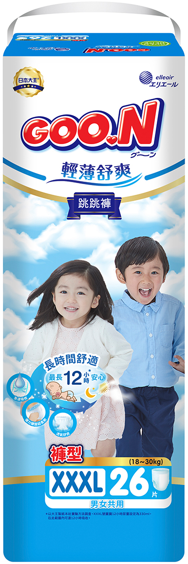 Одноразовые подгузники-трусики Goo.N Slim & Comfortable 18-30 кг размер 7 (XXXL), унисекс, 26 шт. (21001095)