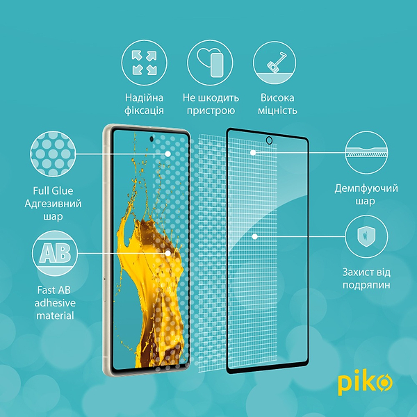 Фото - Захисне скло для смартфону Piko Full Glue for Google Pixel 7 Black (1283126560026)