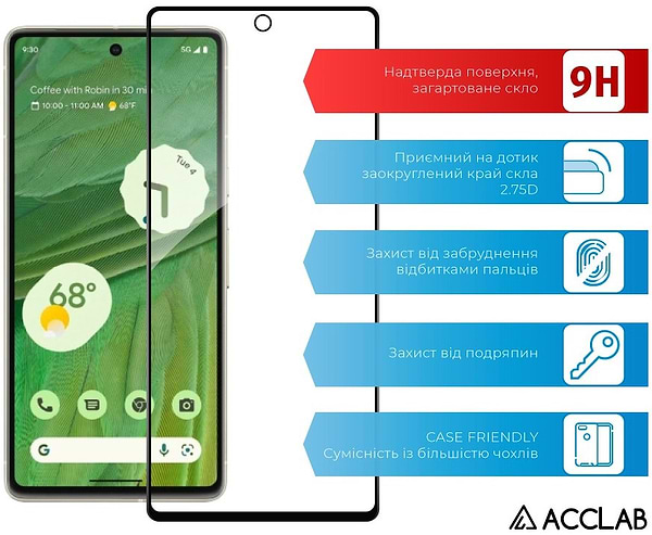 Фото - Захисне скло для смартфону ACCLAB Full Glue for Google Pixel 7 Black (1283126559983)