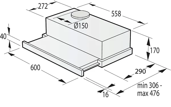 Фото - Уцінка - Витяжка вбудована Gorenje TH60E3X #