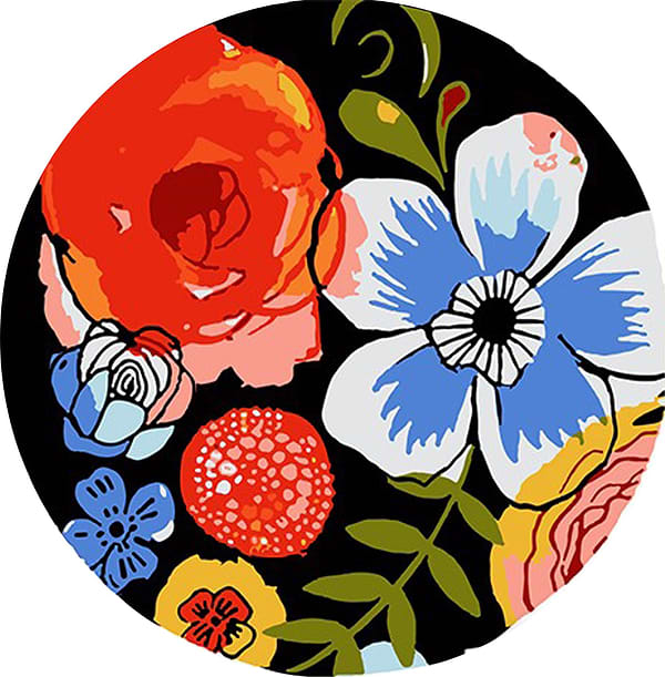 Фото - Вініл за номерами Strateg Квіти в кольорах краси і спокою 30х30 см (GP-12)