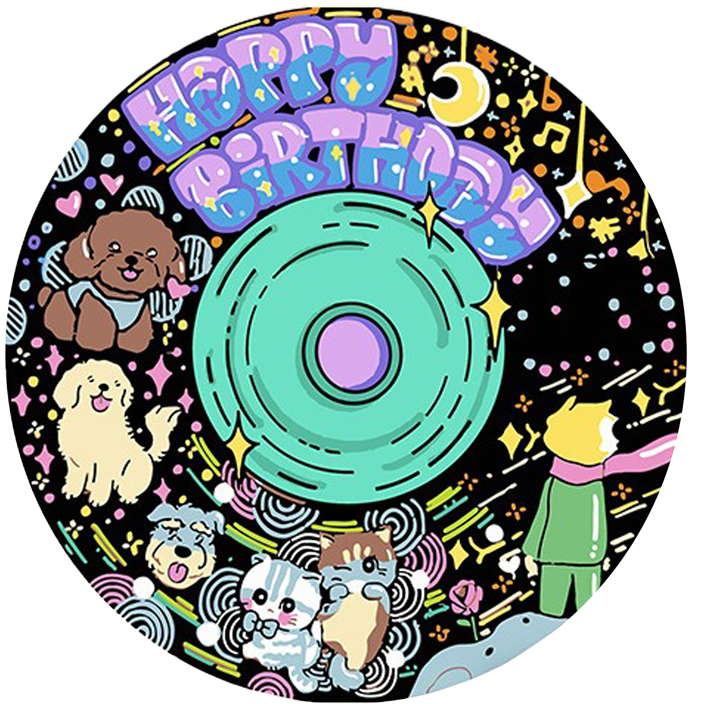 Винил по номерам Strateg Дружественный праздник собак и кошек 30х30 см (GP-14)