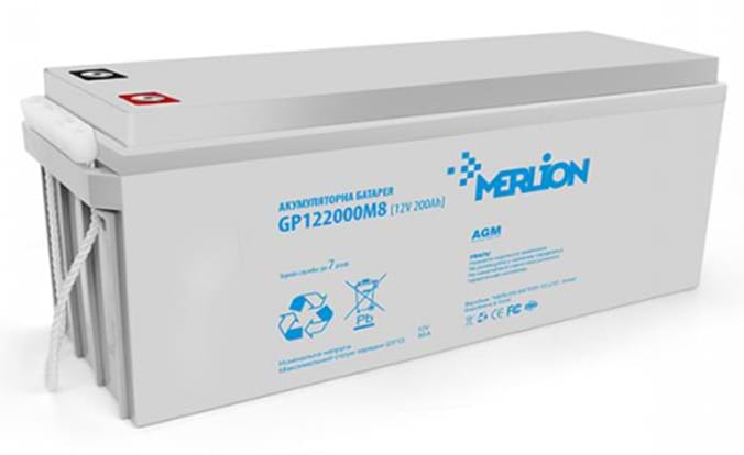 Аккумулятор для ИБП Merlion 12V 200AH AGM (GP122000M8)