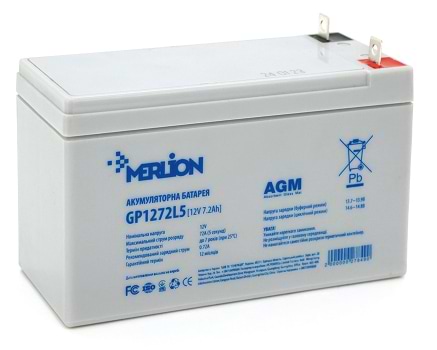 Аккумулятор для ИБП Merlion AGM GP1272L5 12 V 7,2 Ah (27849)