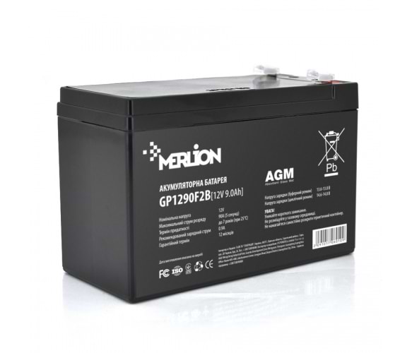 Акумулятор для ДБЖ Merlion 12V 9 Ah (GP1290F2B) - Фото 1