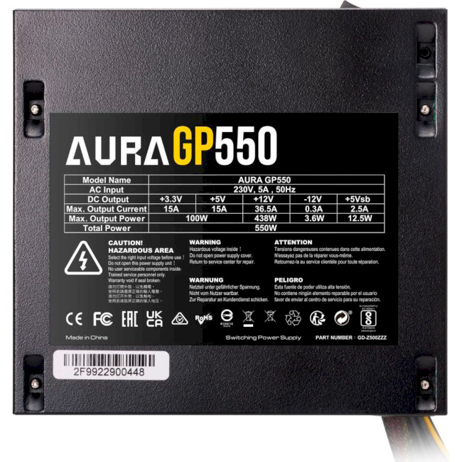 Фото - Блок живлення для ПК Gamdias AURA GP550 (4712960136984)