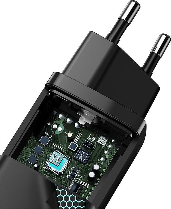 Фото - Мережевий зарядний пристрій Baseus GaN2 Lite Quick Charger C+U 65W EU Black (CCGAN2L-B01)