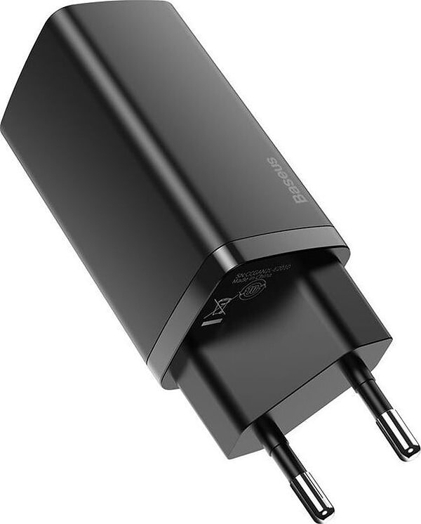 Фото - Мережевий зарядний пристрій Baseus GaN2 Lite Quick Charger C+U 65W EU Black (CCGAN2L-B01)