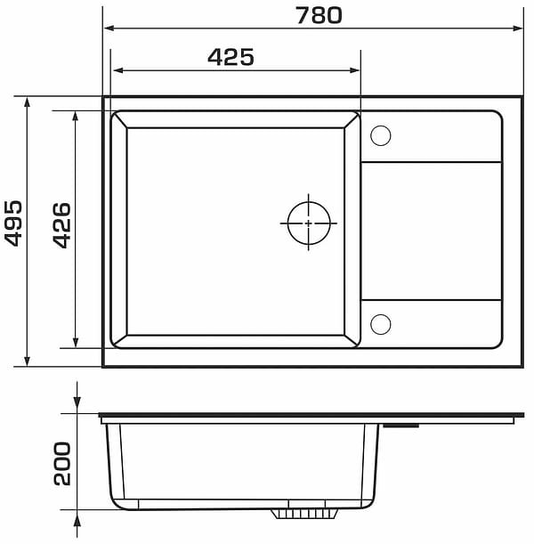 Фото - Мийка кухонна GRANADO Alicante Avena