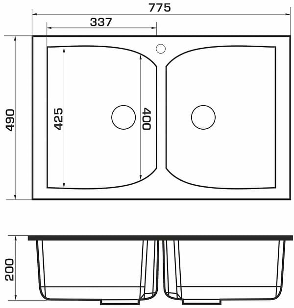 Фото - Мийка кухонна GRANADO Cordoba Black Shine