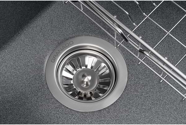 Фото - Мийка кухонна+змішувач GRANADO Optimal Lerida grafito (+ Badalona LUX inox + дозатор Redondo inox + кошик + дошка)