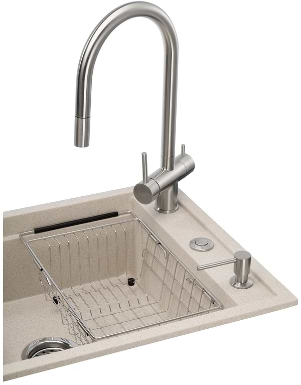 Фото - Мийка кухонна+змішувач+дозатор GRANADO Royal Estella terra (+подрібнювач Algar+Ferrol inox+ Redondo inox+кошик+дошка)