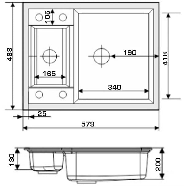 Фото - Мийка кухонна GRANADO Samora White