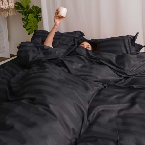 Фото - Комплект постельного белья MirSon Сатин Graphite 2х160х220 см (2200001717732)