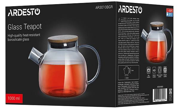 Фото - Чайник заварювальний Ardesto Graphite 1000 мл (AR3010BGR)