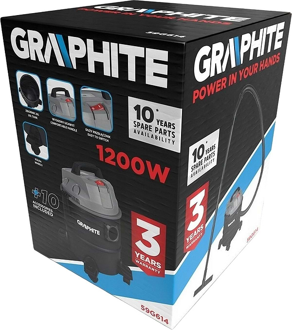 Фото - Пилосос для сухого прибирання з мішком GRAPHITE 59G614
