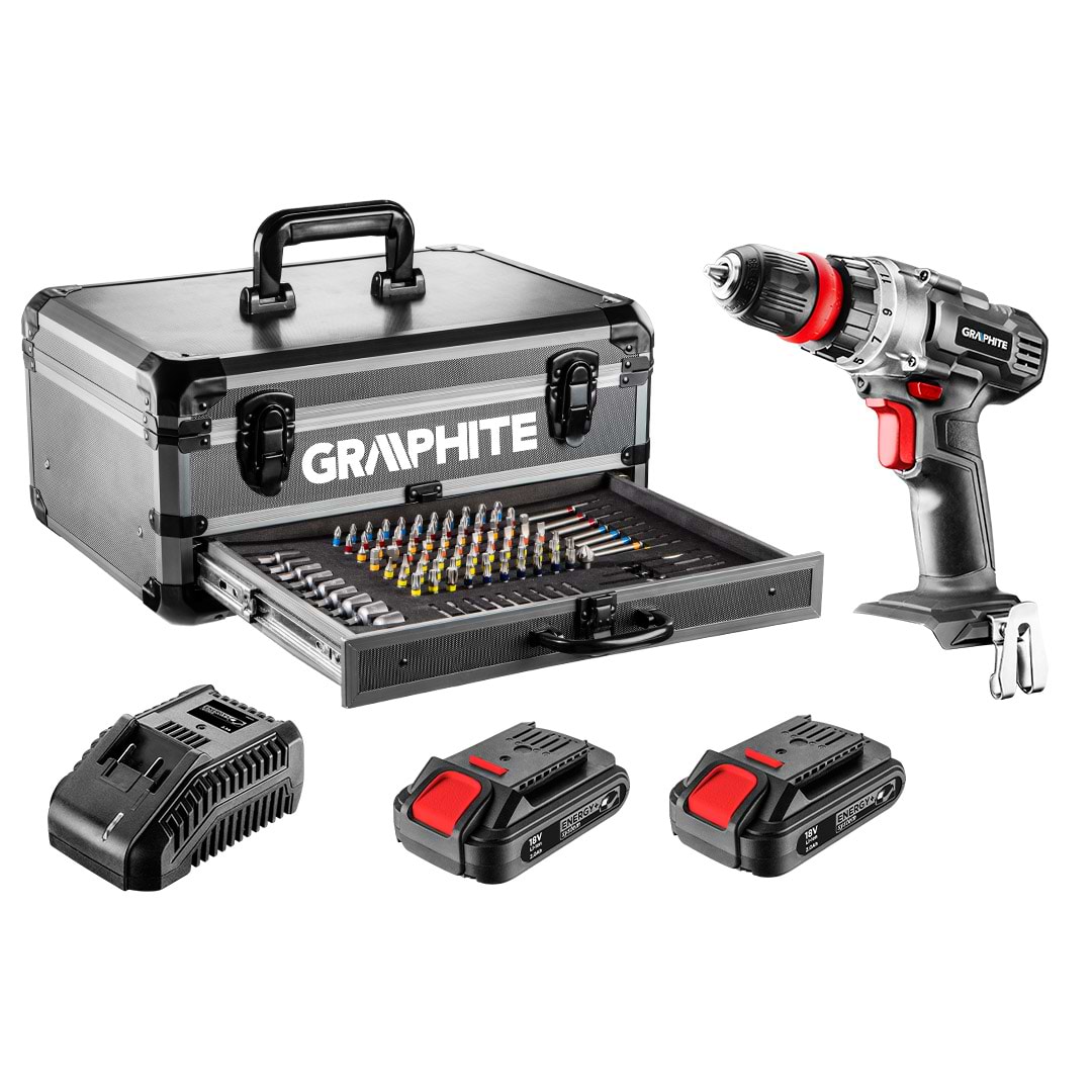 Дрель-шуруповерт GRAPHITE Energy+ SET (58G022-PS15)