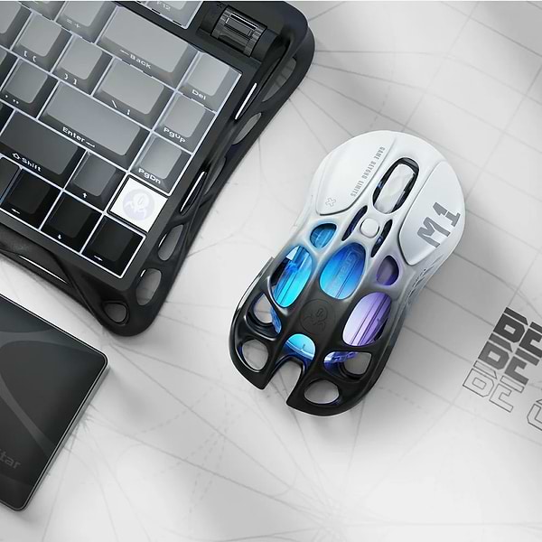 Фото - Мышь беспроводная игровая GravaStar Mercury M1 Pro BT/WL/USB-A RGB (GRAVASTARM1PRO_GBLK)