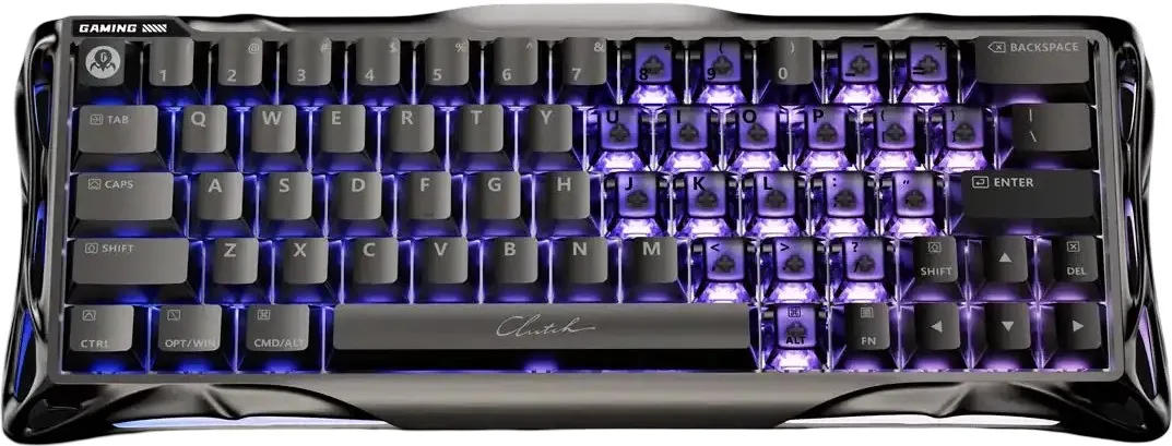 Клавіатура бездротова ігрова GravaStar Mercury V60 Pro 60keys, GravaStar Blackcore, USB-A, 8k,RGB, GunMetal (GSV60PRO_XTAL_BLK)