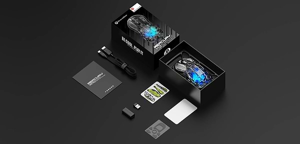 Фото - Миша бездротова ігрова GravaStar Mercury M2 BT/WL/USB-A RGB (GRAVASTARM2_XTAL_BLK)