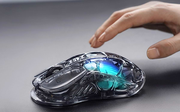 Фото - Миша бездротова ігрова GravaStar Mercury M2 BT/WL/USB-A RGB (GRAVASTARM2_XTAL_BLK)
