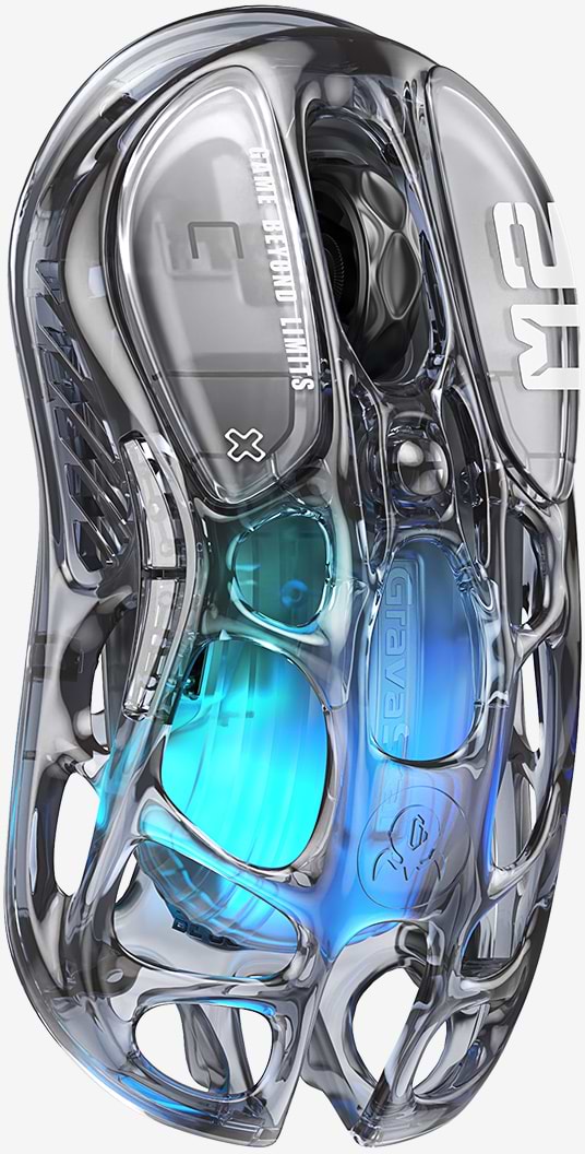 Фото - Миша бездротова ігрова GravaStar Mercury M2 BT/WL/USB-A RGB (GRAVASTARM2_XTAL_BLK)