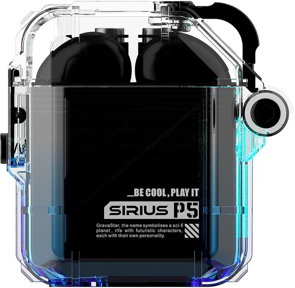 Фото - Навушники вкладиші бездротові TWS GravaStar Sirius P5 Transparent Blue (GRAVASTARP5_XTAL_BLU_V2)