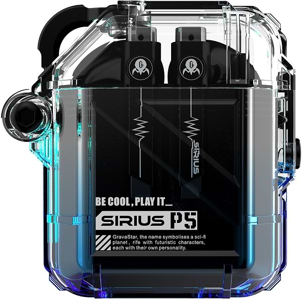 Фото - Навушники вкладиші бездротові TWS GravaStar Sirius P5 Transparent Blue (GRAVASTARP5_XTAL_BLU_V2)