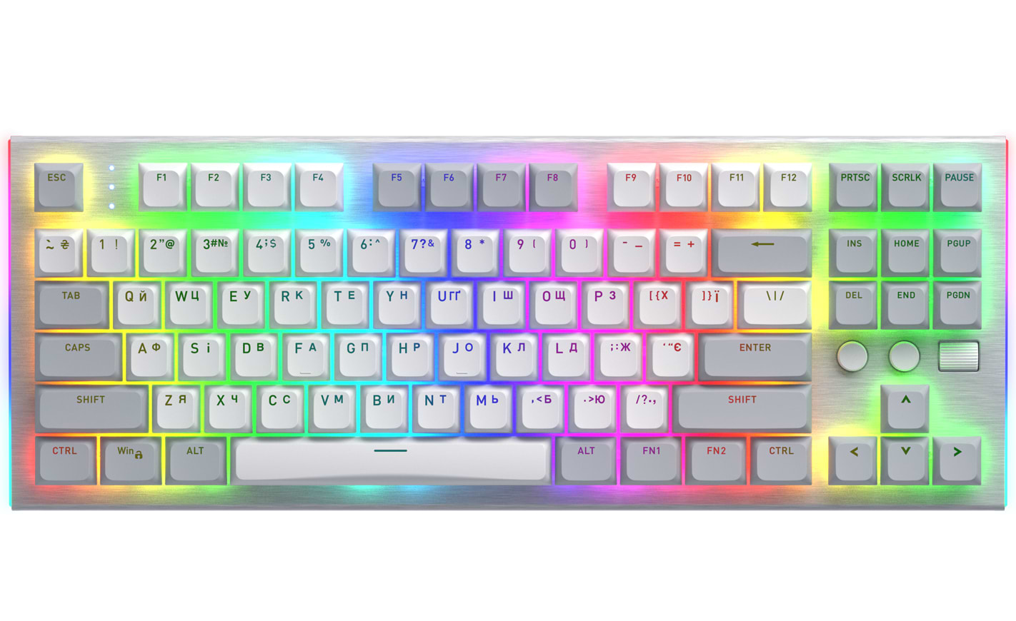Клавиатура проводная игровая Hator Gravity TKL Orange USB White (HTK561UA) - Фото 1