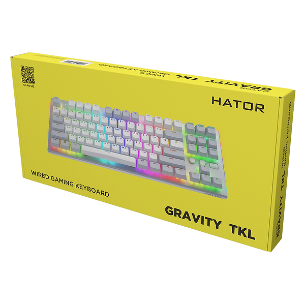 Фото - Клавіатура дротова ігрова Hator Gravity TKL Orange USB White (HTK561UA)