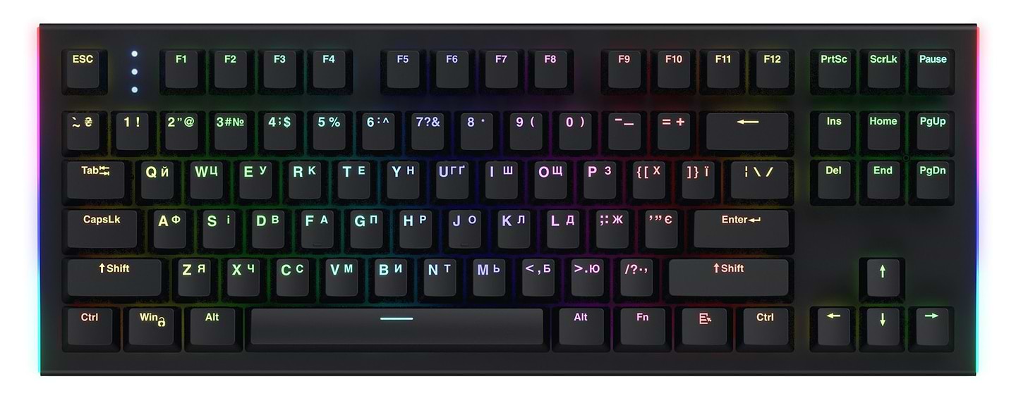 Клавіатура дротова ігрова Hator Gravity X TKL Orange USB Black (HTK550UA) - Фото 1