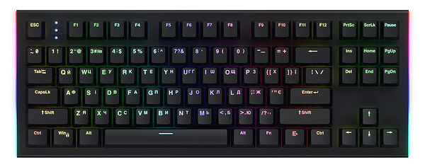 Фото - Клавиатура проводная игровая Hator Gravity X TKL Orange USB Black (HTK550UA)