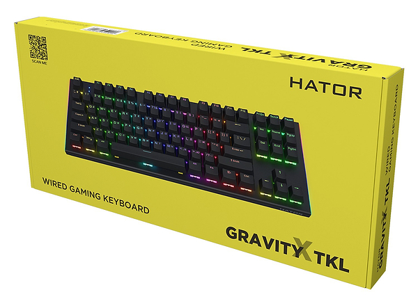 Фото - Клавиатура проводная игровая Hator Gravity X TKL Orange USB Black (HTK550UA)