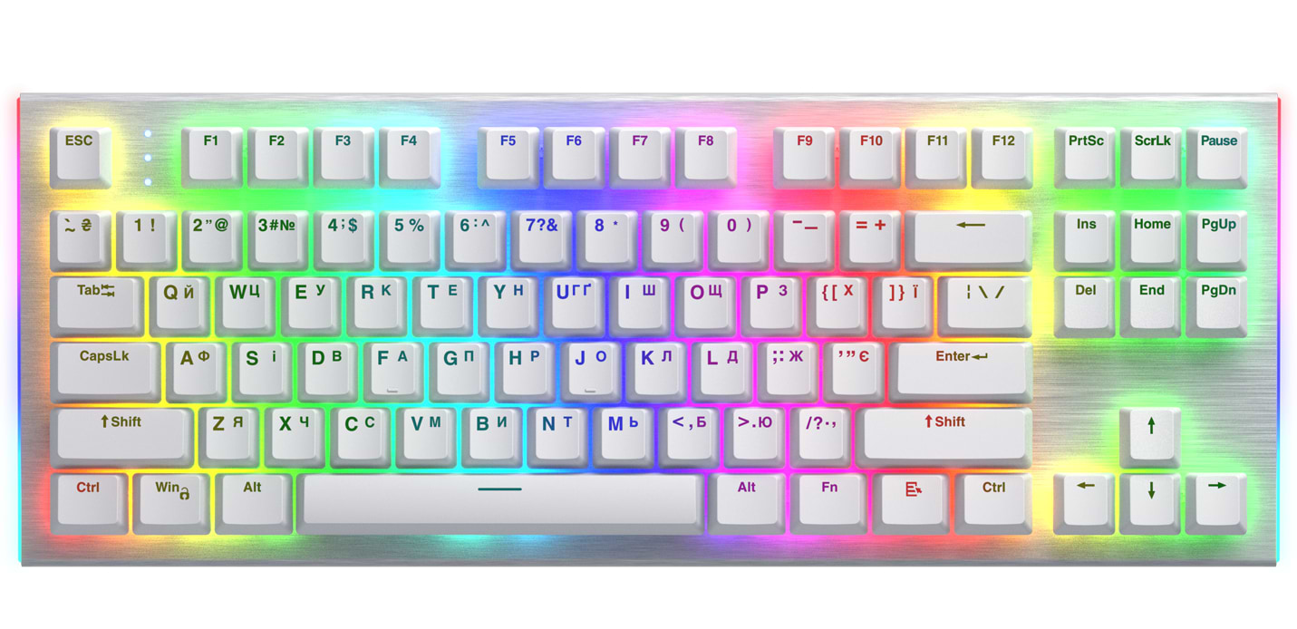 Клавіатура дротова ігрова Hator Gravity X TKL Orange USB White (HTK551UA) - Фото 1