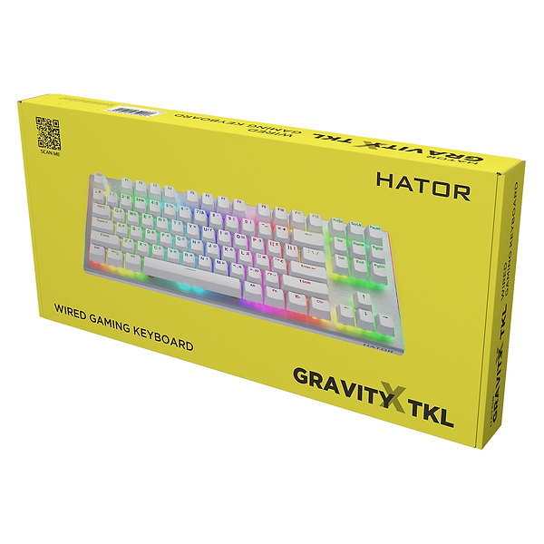 Фото - Клавиатура проводная игровая Hator Gravity X TKL Orange USB White (HTK551UA)