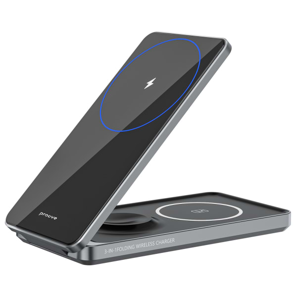 Фото - Бездротовий зарядний пристрій Proove Metal Edge 3 in 1 Gray