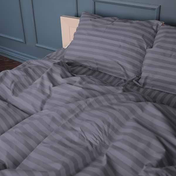 Фото - Комплект постільної білизни MirSon 160x220 17-0601 Stripe Gray Бязь (2200008049133)