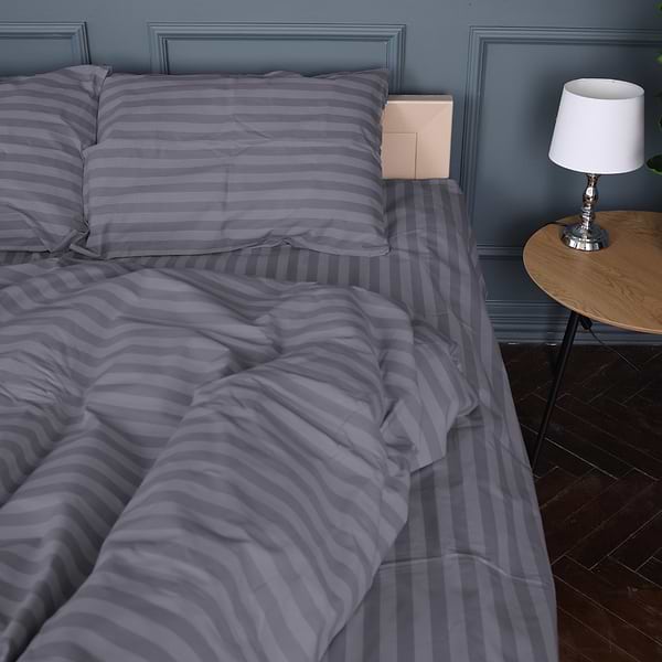 Фото - Комплект постільної білизни MirSon 160x220 17-0601 Stripe Gray Бязь (2200008049133)