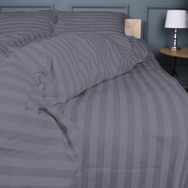 Фото - Комплект постільної білизни MirSon 160x220 17-0601 Stripe Gray Бязь (2200008049133)