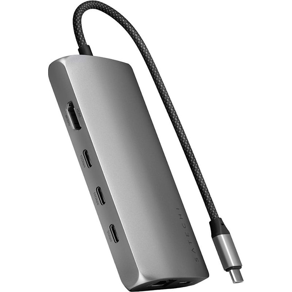 Фото - Хаб USB Satechi USB-C Multiport Adapter 8K with Ethernet V3 Space Gray (ST-P8KEM)