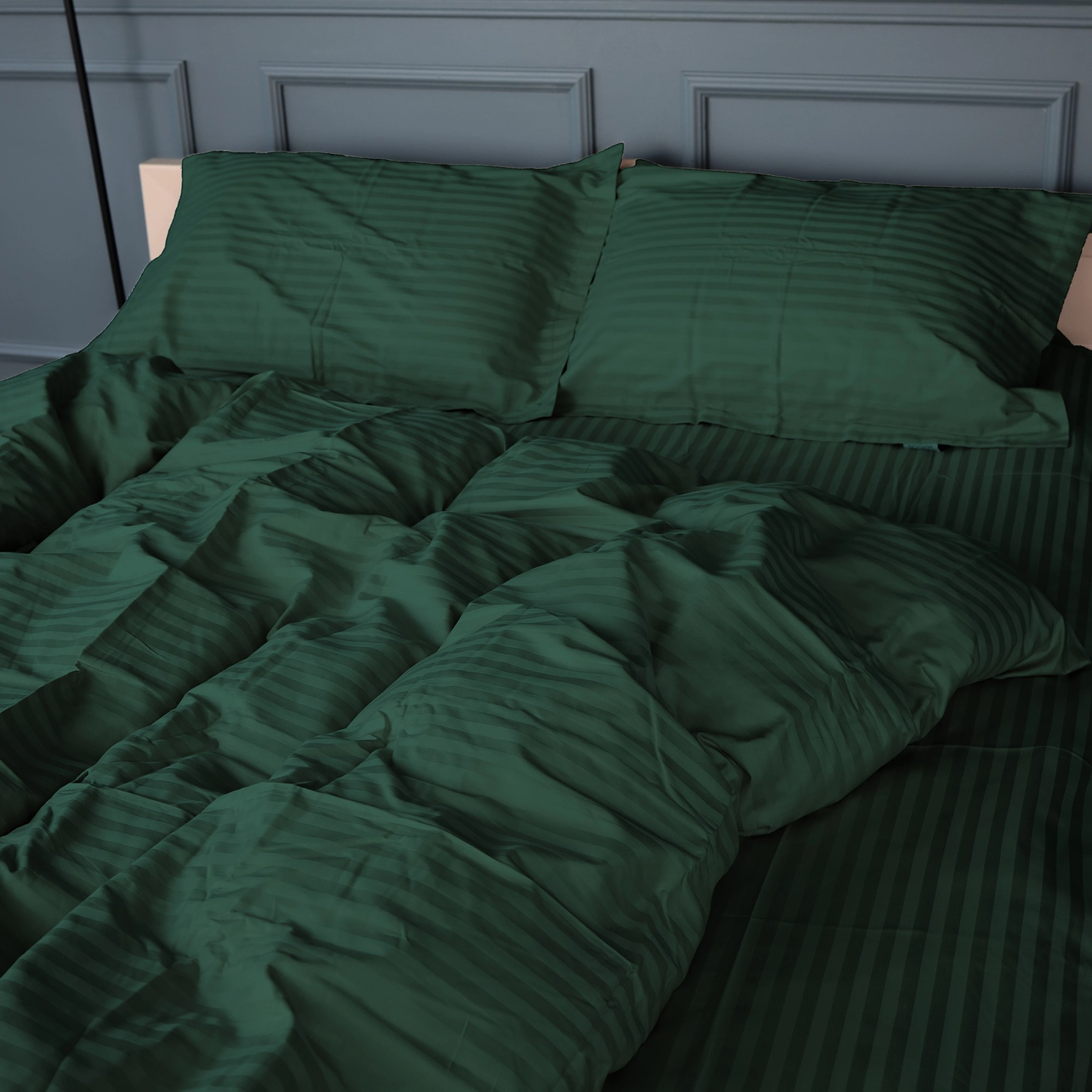 Комплект постельного белья детский MirSon Satin Stripe 30-0017 Green 110х140 (2200005246269)