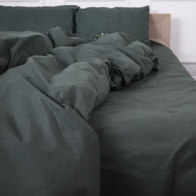Простынь двуспальная MirSon Бязь 16-7000 Green Grey 180x190 см (2200005715086)